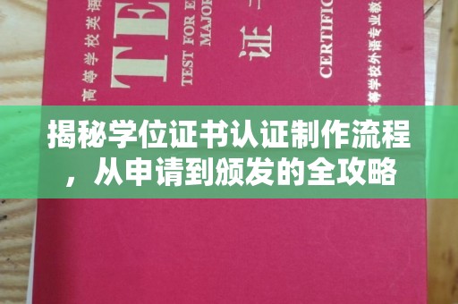 桐城揭秘学位证书认证制作流程，从申请到颁发的全攻略